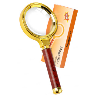 ذره بین دسته دار طلایی سایز 60میل مدل magnifier