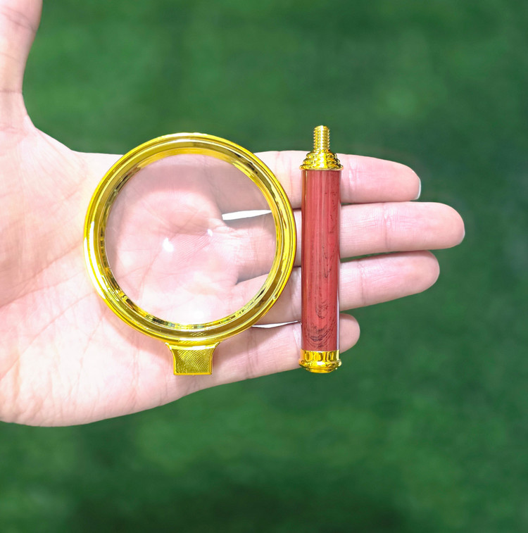 ذره بین دسته دار طلایی سایز 70میل مدل magnifier
